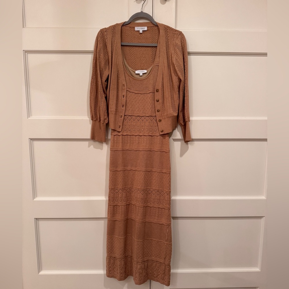 INTERMIX Tan Knit Dress Set